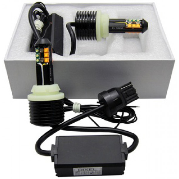 Лампа светодиодная LED T20 (7440) 40W (CREE) ДХО+Поворот (Белый+Желтый) (Комплект-2 шт.)