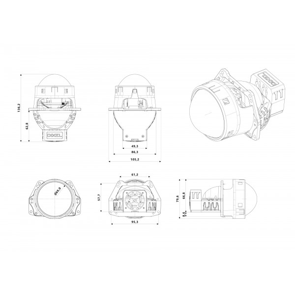 DIXEL BI-LED DT3253 3" 4500K 24В (2 шт.)-3