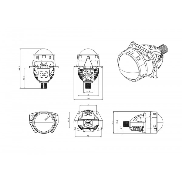 X BI-LED H3023 3" 5000K 12В (2 шт.)-3