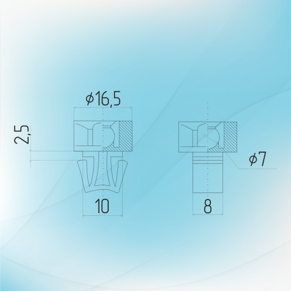 Пластиковый пистон №7 - 8MM (10 ШТ.)-1