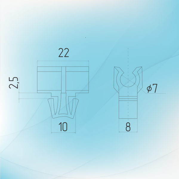 Пластиковый пистон №8 - 8MM (10 ШТ.)-1