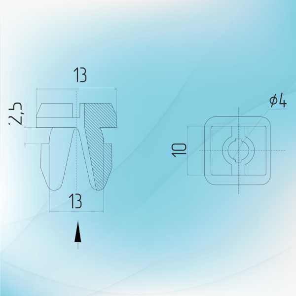 Пластиковый пистон №9 (10 ШТ.)-1