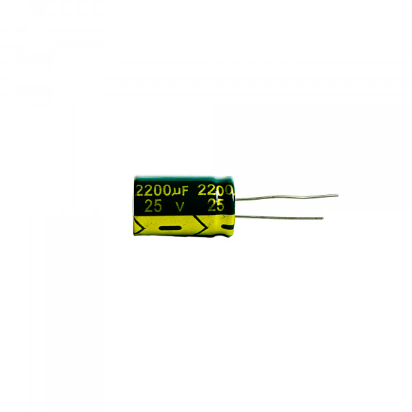 Конденсатор электролитический 25В-2200мкФ (2200uF-25V, -40+105C, 13x20мм)