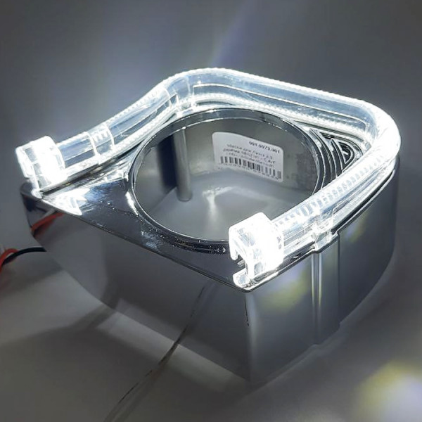 Маска для Линз 2,5 дюйма MINI H1 - С А/Г. LED - U-Style (Белый) 2-режима - №20 (Левая)-2